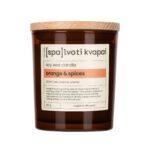 SpalvotiKvapai sojos vasko zvake orangespices