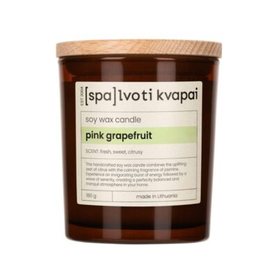 SpalvotiKvapai sojos vasko zvake pink grapefruit