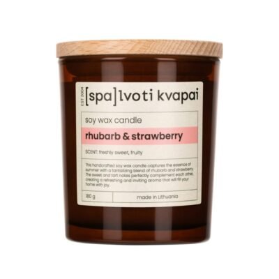 SpalvotiKvapai sojos vasko zvake rhubarbstrawberry